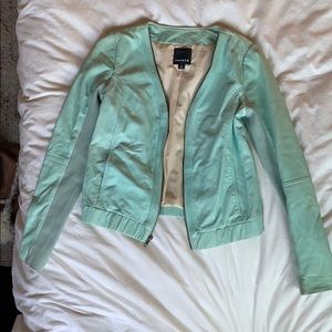 TROUVE Mint Leather Bomber